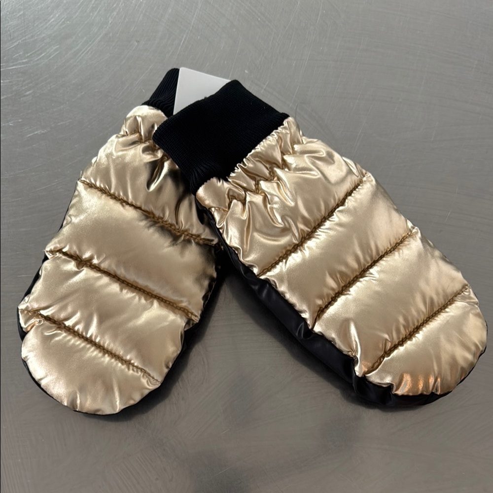 Call It Spring Metallic Gold and Black Mittens